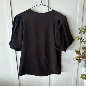 COS Black Puff Sleeve Boxy Blouse